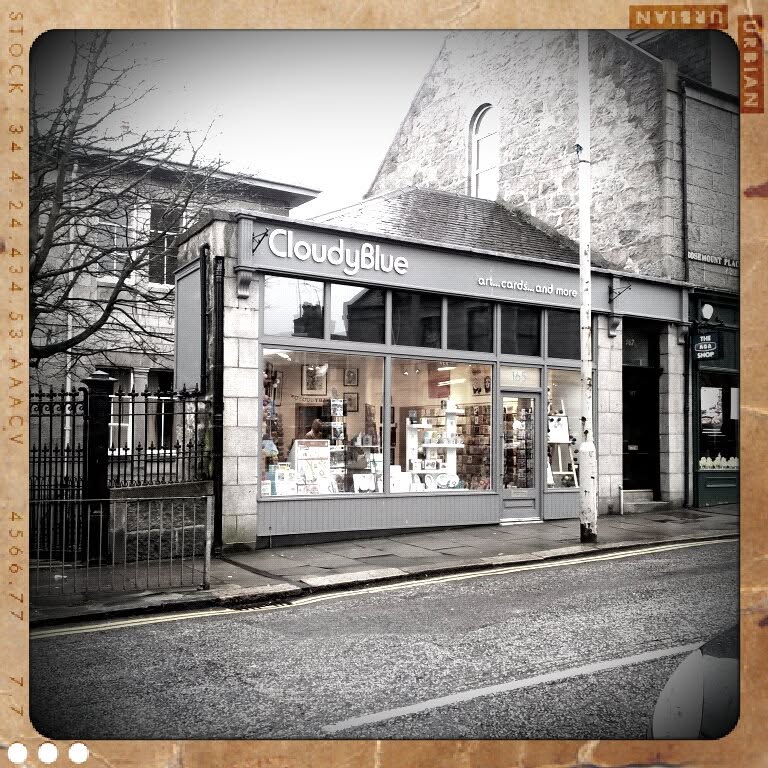 The CloudyBlue shopfront on Rosemount Place, Aberdeen